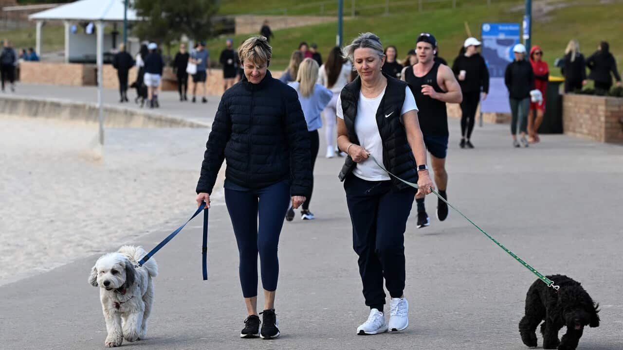 Members of the public exercise at Bronte Beach in Sydney, Wednesday. (file)