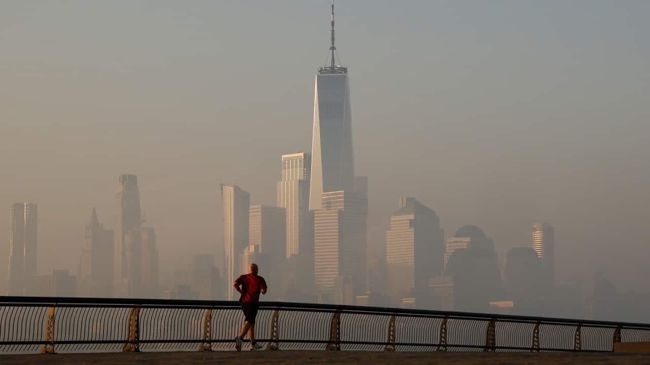 Hazy Sunrise in New York City