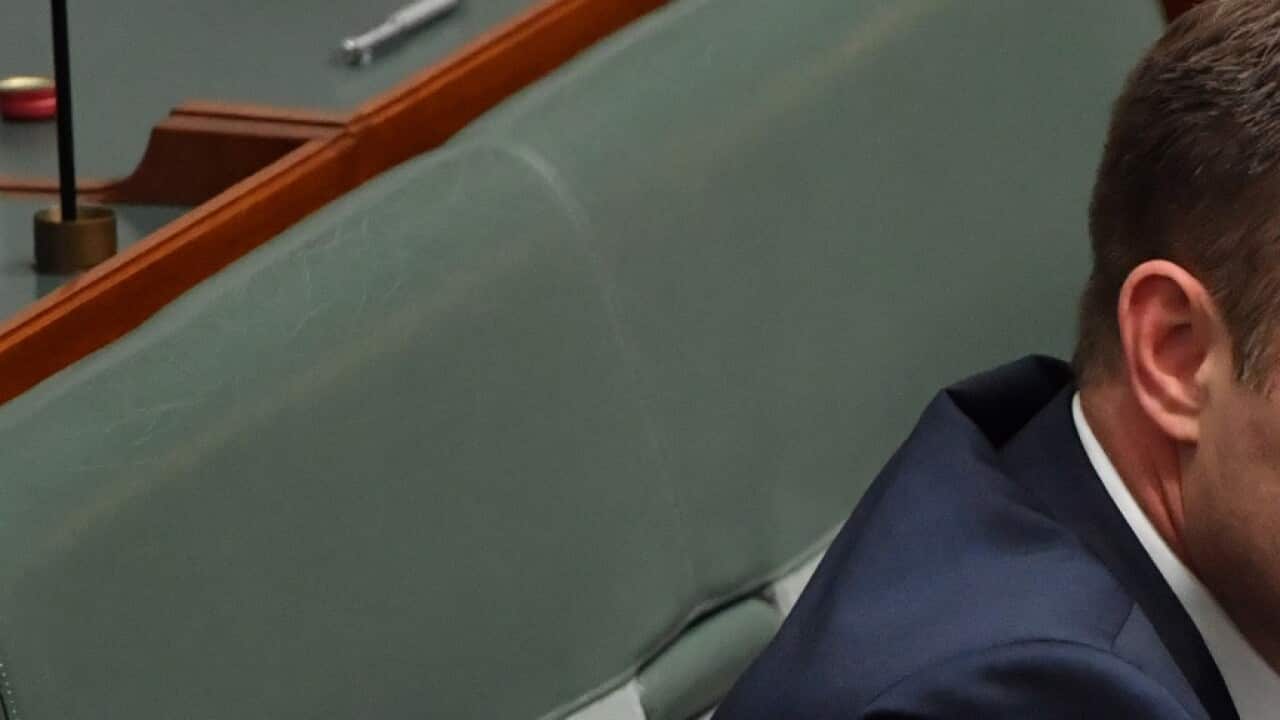 Minister for International Development Alex Hawke during Question Time in the House of Representatives at Parliament House in Canberra, Wednesday, October 28, 2020. (AAP Image/Mick Tsikas) NO ARCHIVING