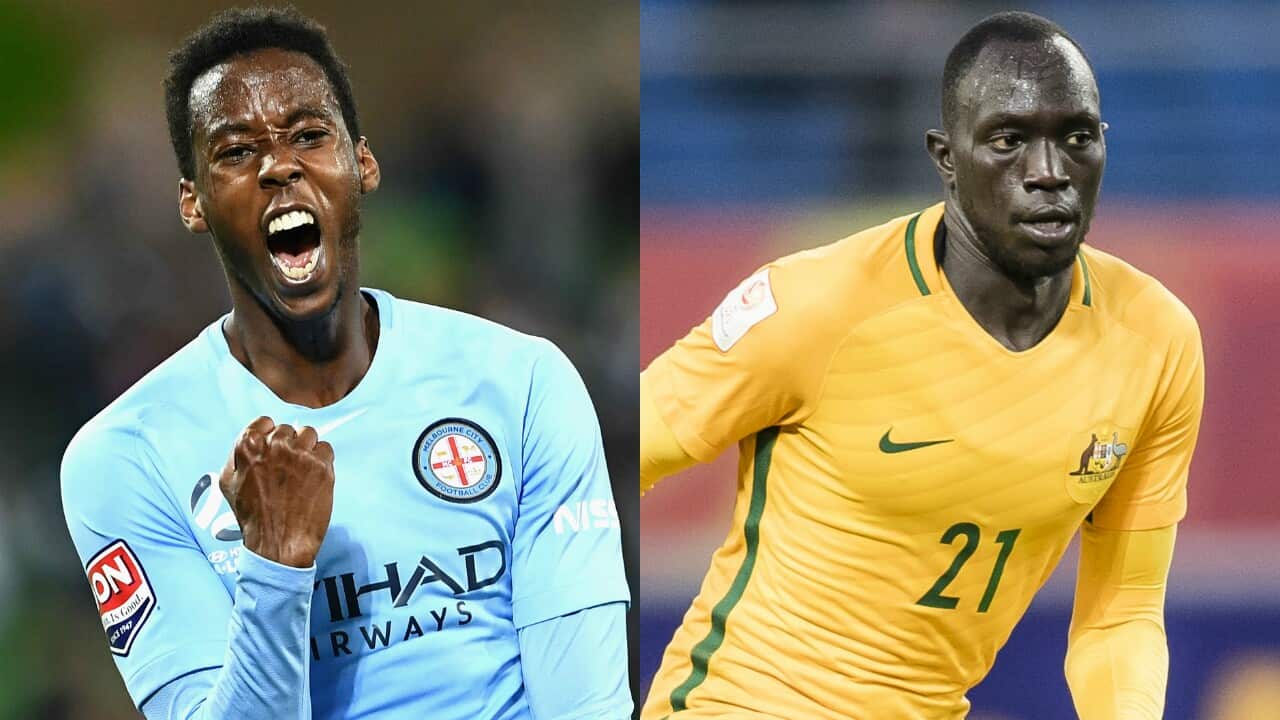 Wachezaji wapya wa WSWanderers FC Bruce Kamau na Ruon Tongyik