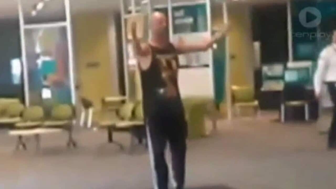 A man delviered a racist rant inside a Centrelink office.