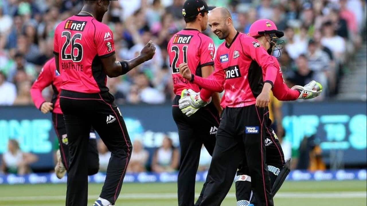 Nathan Lyon and Carlos Brathwaite