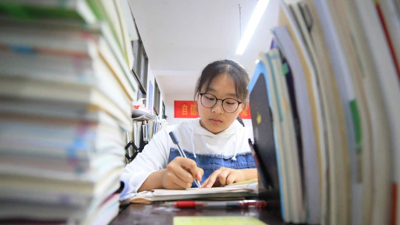 File photo of Chinese student preparing for 2019 National College Entrance Exam