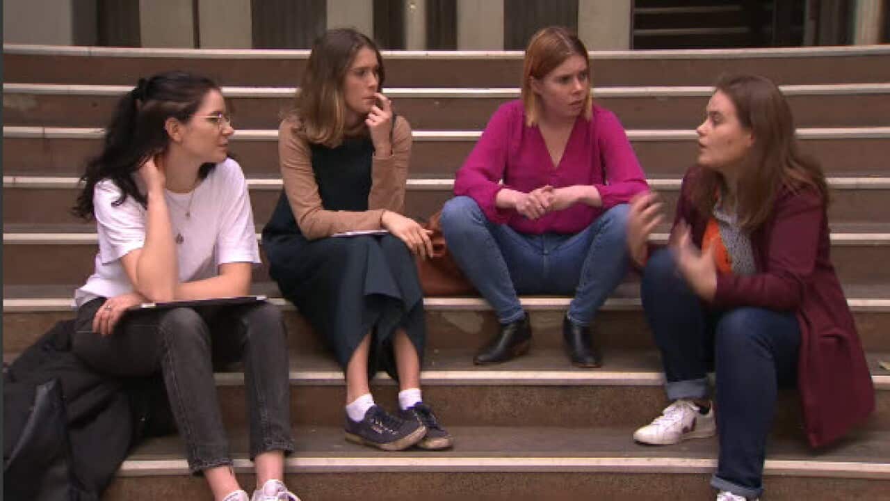 Four female politics students