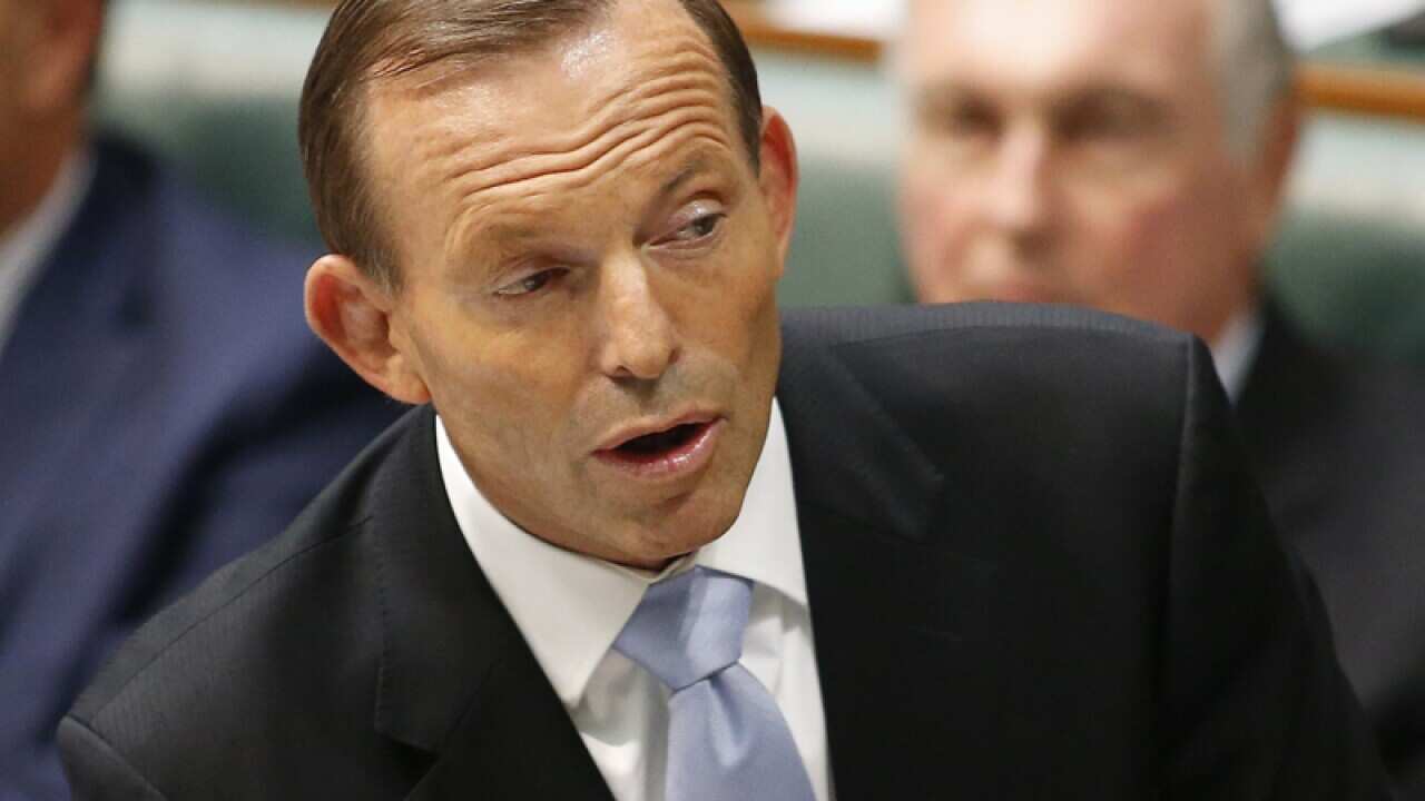 PM Tony Abbott during House of Representatives question time