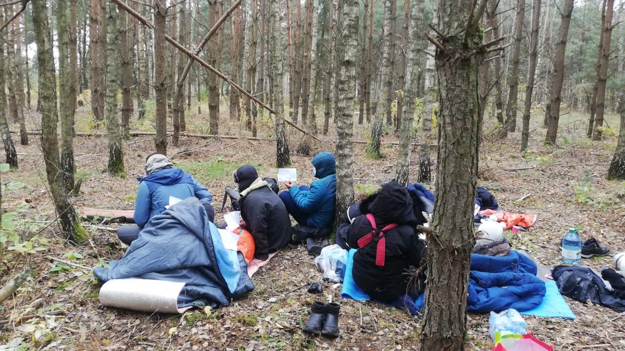 Migrantts near Polish-Bielorus boarder