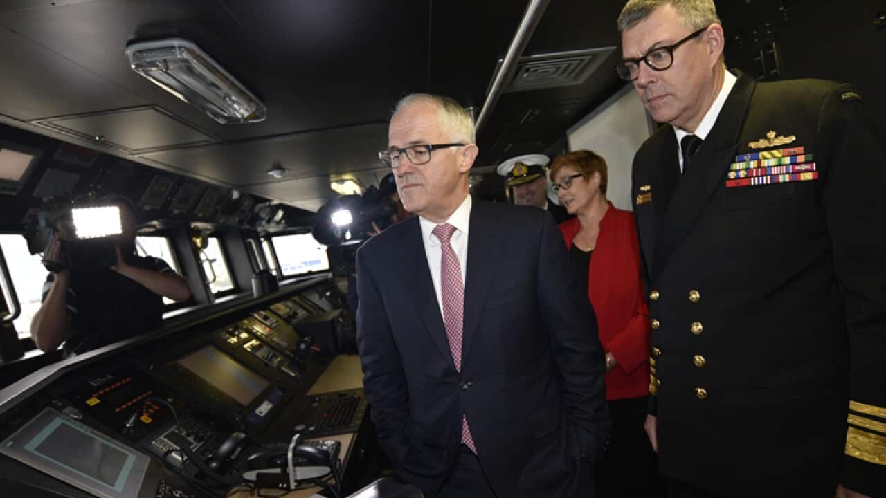 Prime Minister Malcolm Turnbull tours the Hobart Class destroyer