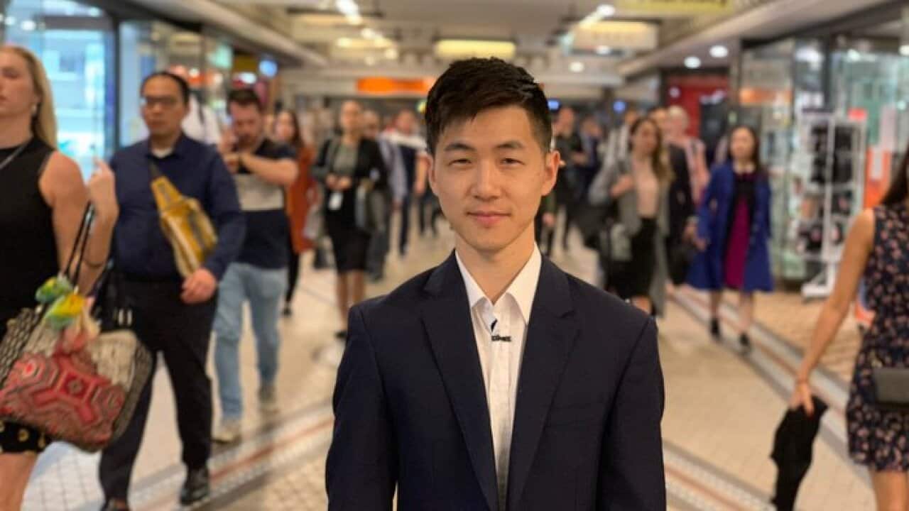 Sunny Li and fellow commuters