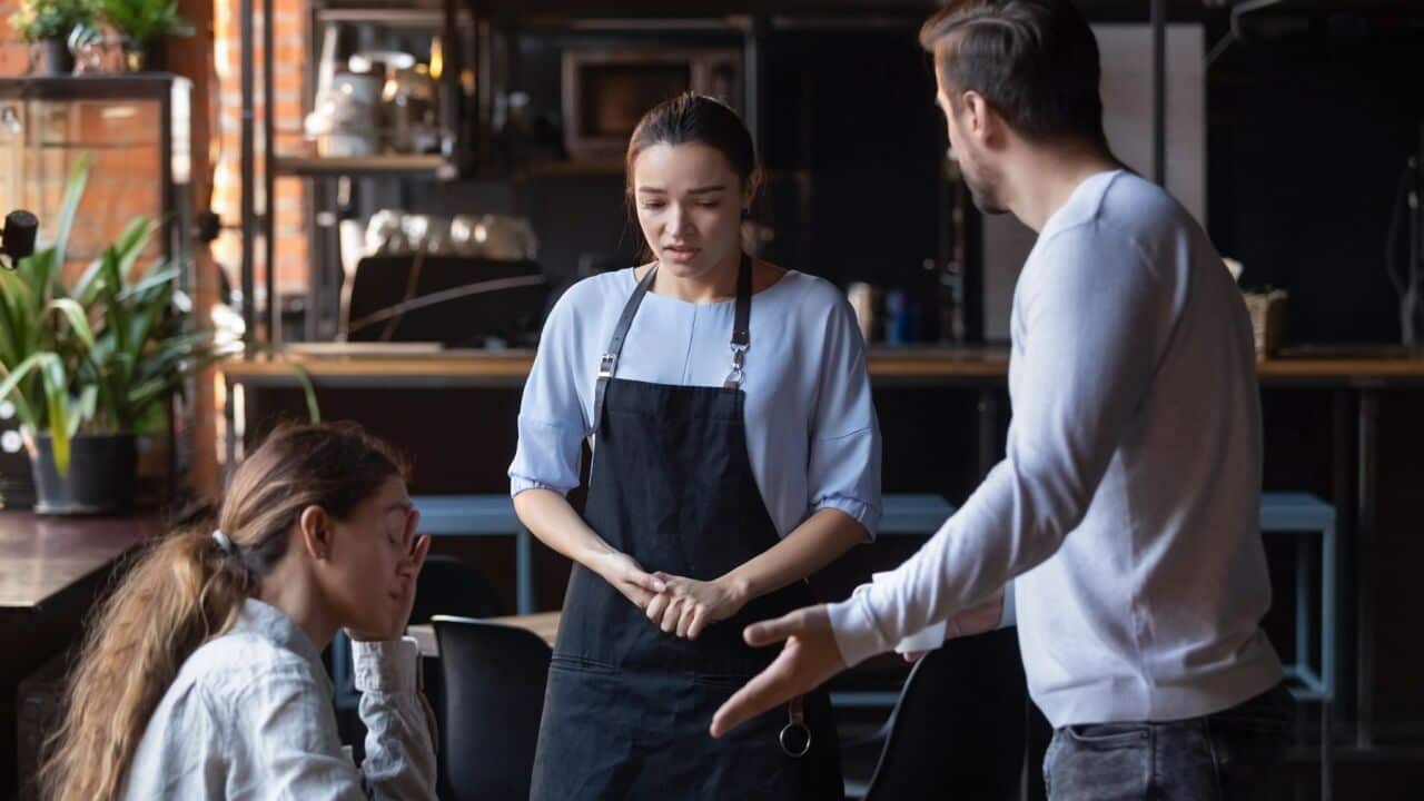 Cafe owner ad staff