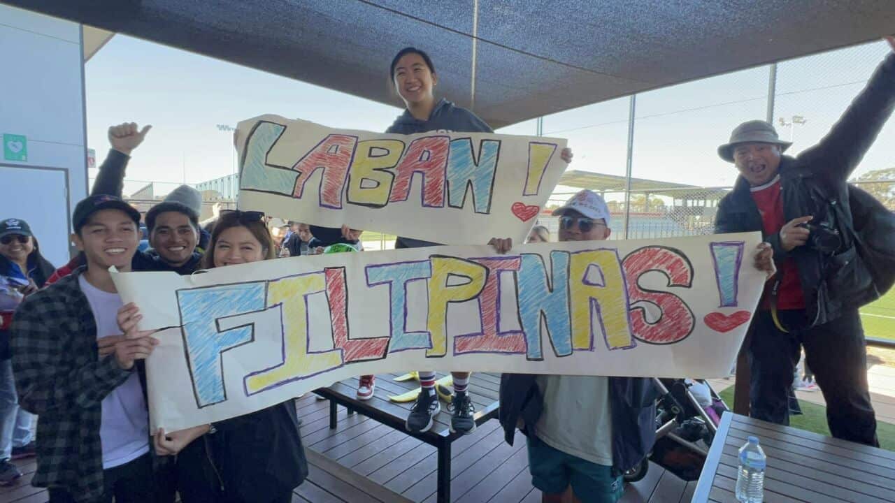 Filipino fans supporting team Filipinas