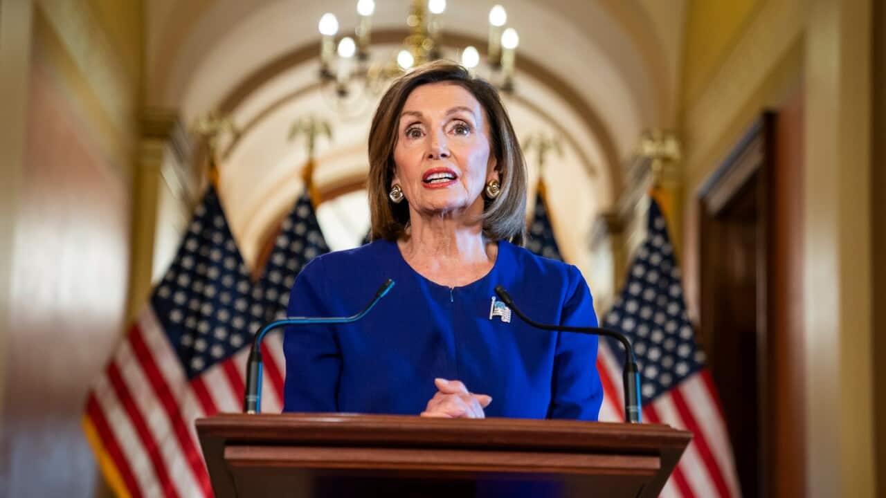 Democratic Speaker of the House from California Nancy Pelosi announces the House will begin a formal impeachment inquiry into US President Donald J. Trump.