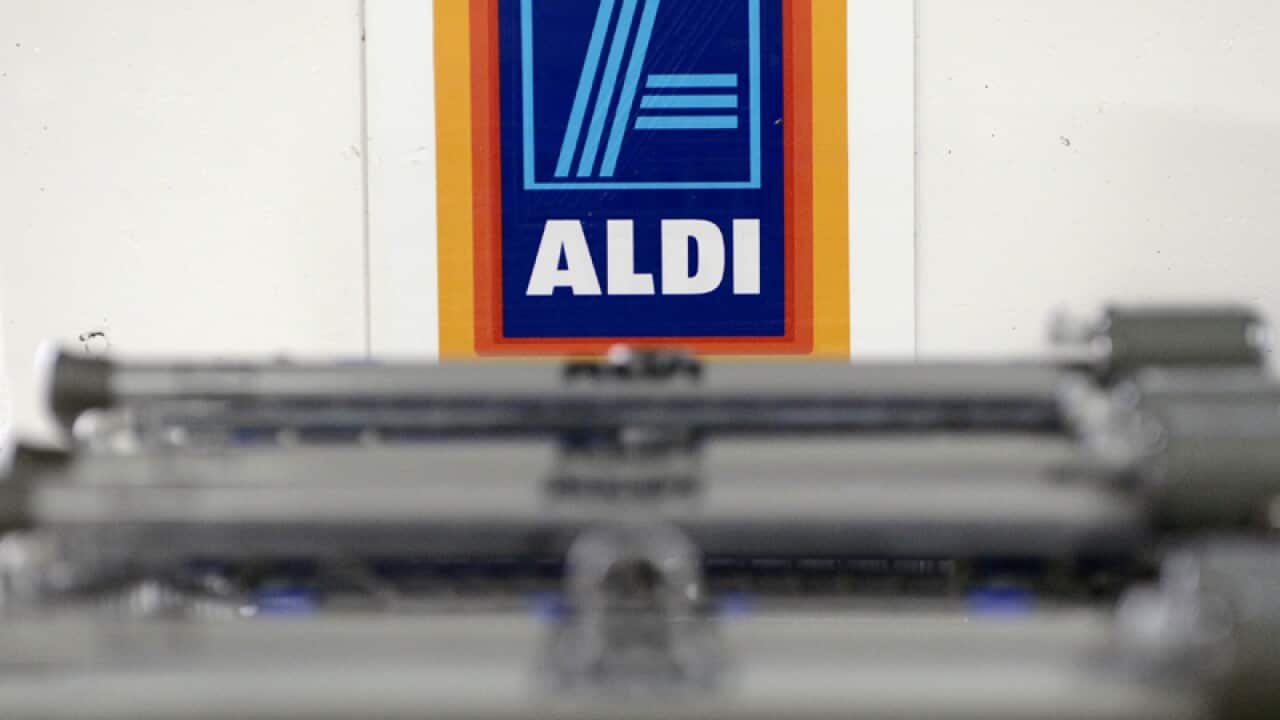 Aldi supermarket shopping trollies
