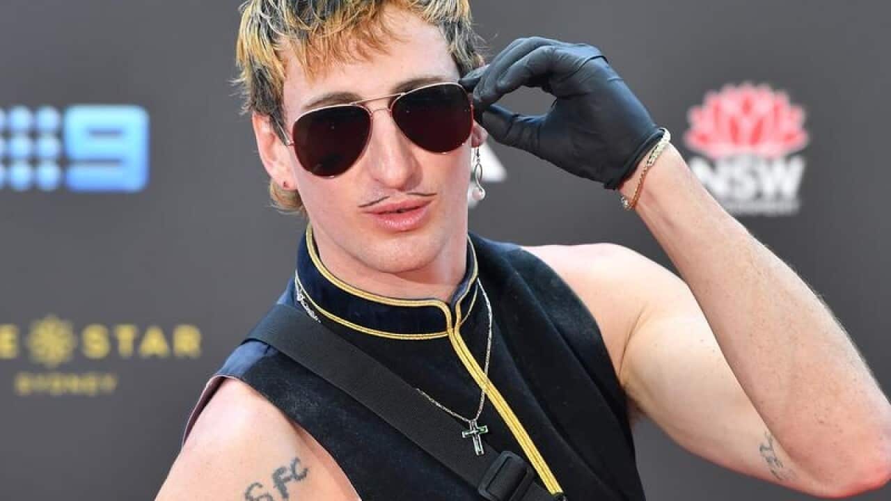 Kirin J. Callinan arrives at the 31st ARIA Awards.