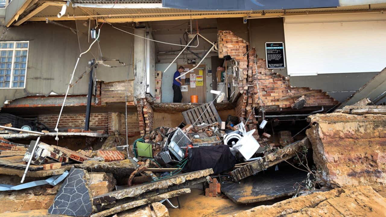 A damaged building in Collaroy.