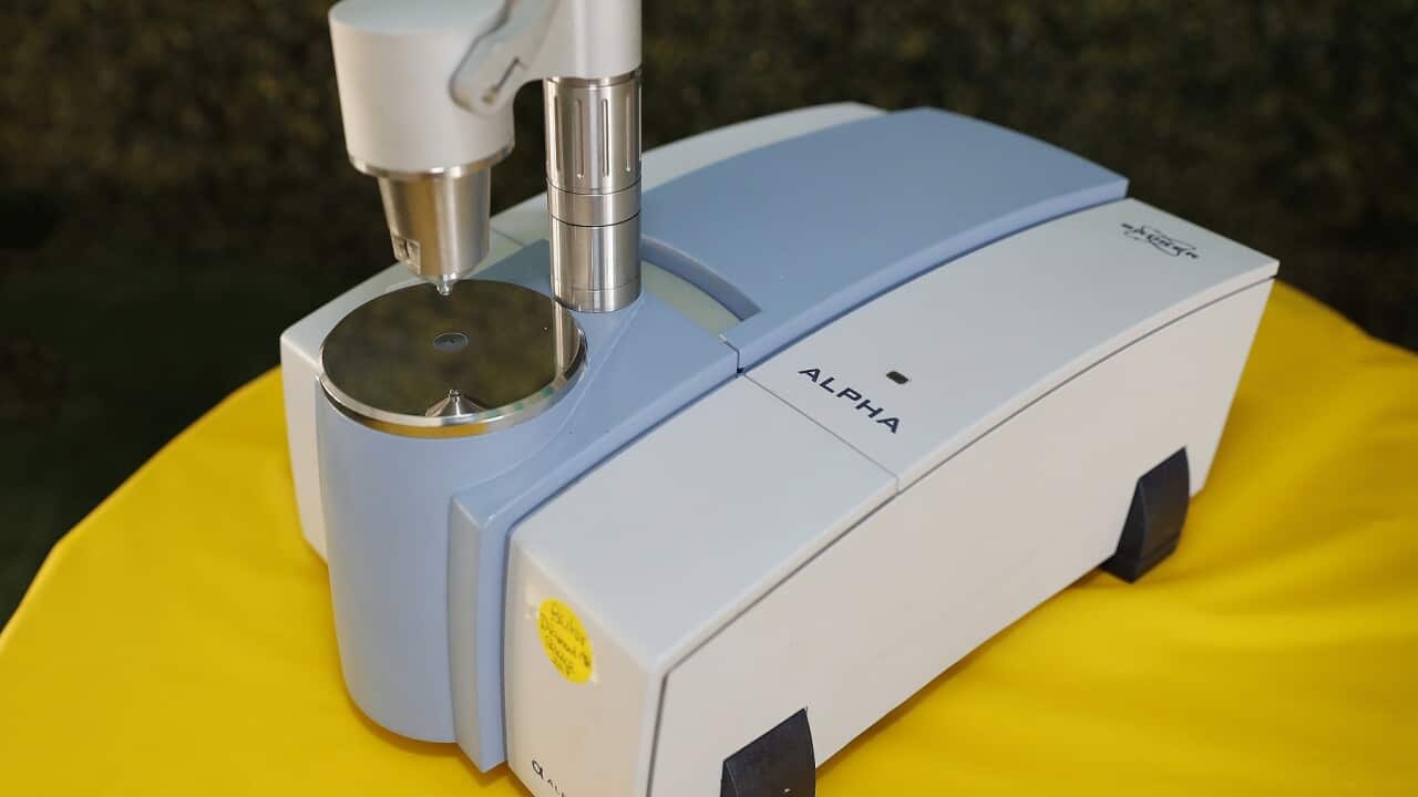 A pill testing machine used in Australia's first government-sanctioned pill testing