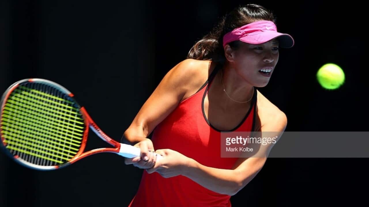 Su-Wei Hsieh of Chinese Taipei during day three of the 2016 Australian Open, Australia (Getty Images)