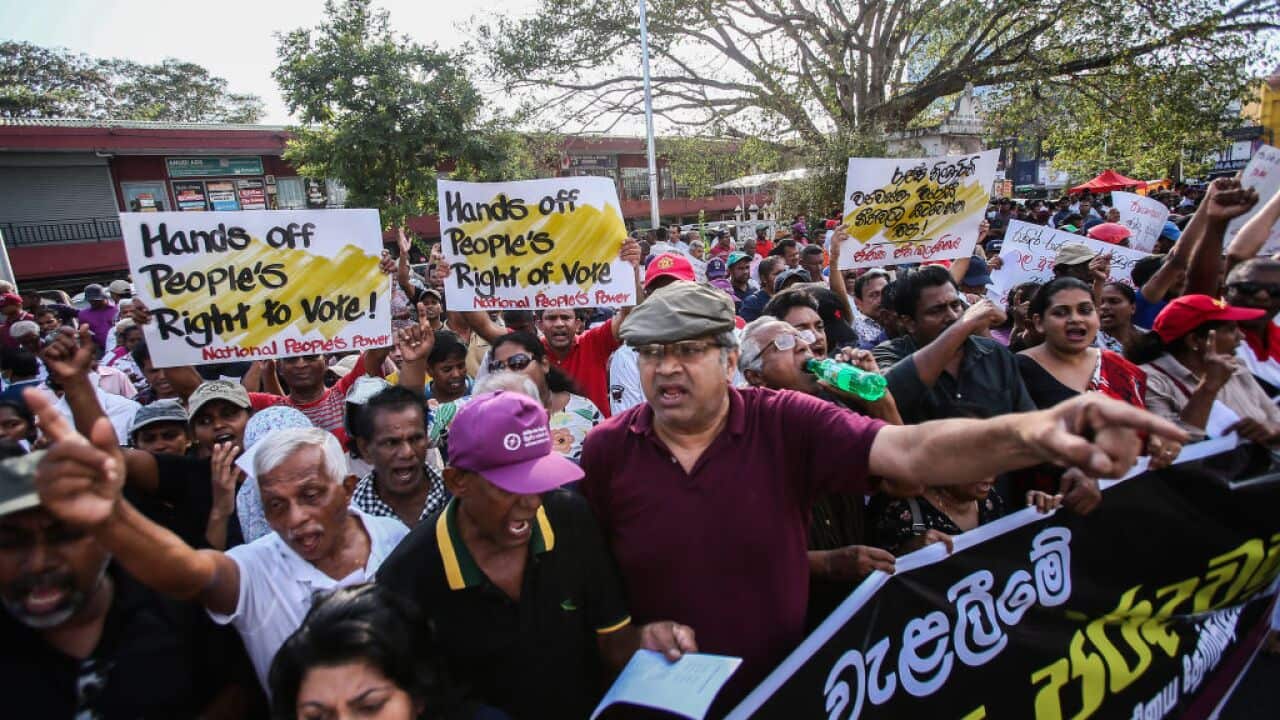 Protest Against The Government Stopping The Election And Destroying Democracy In Colombo