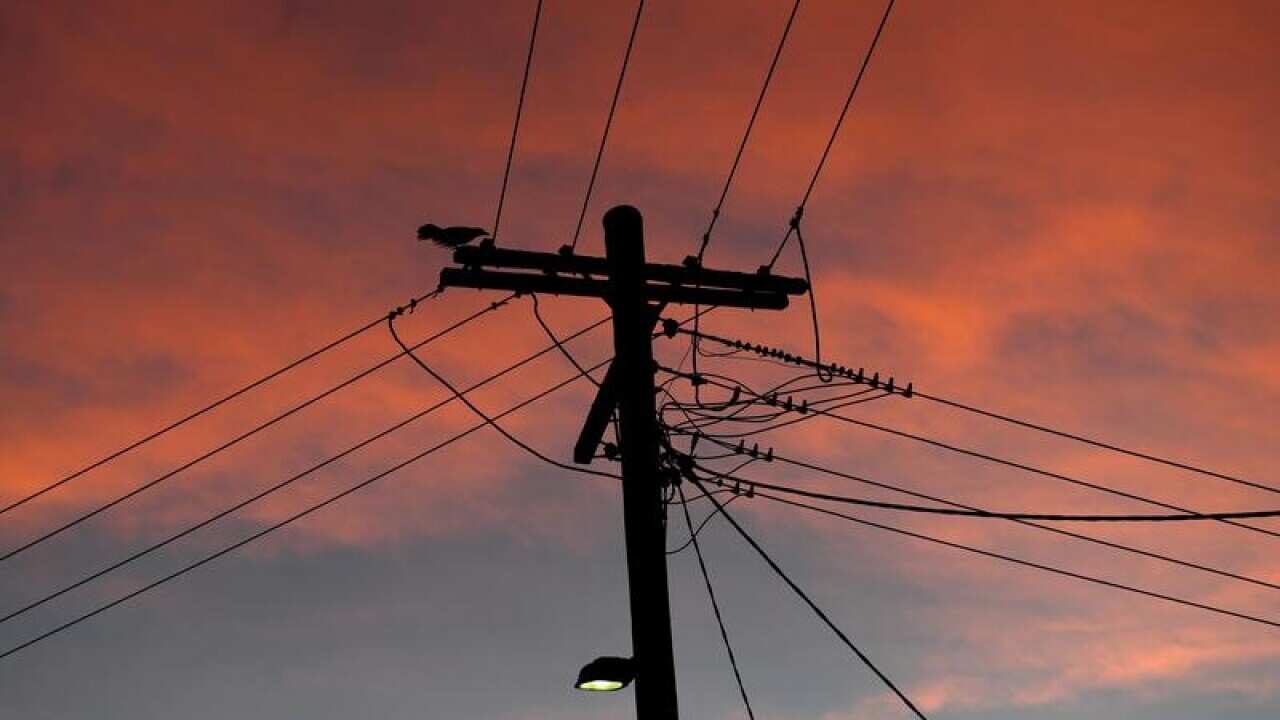 An electricity pole