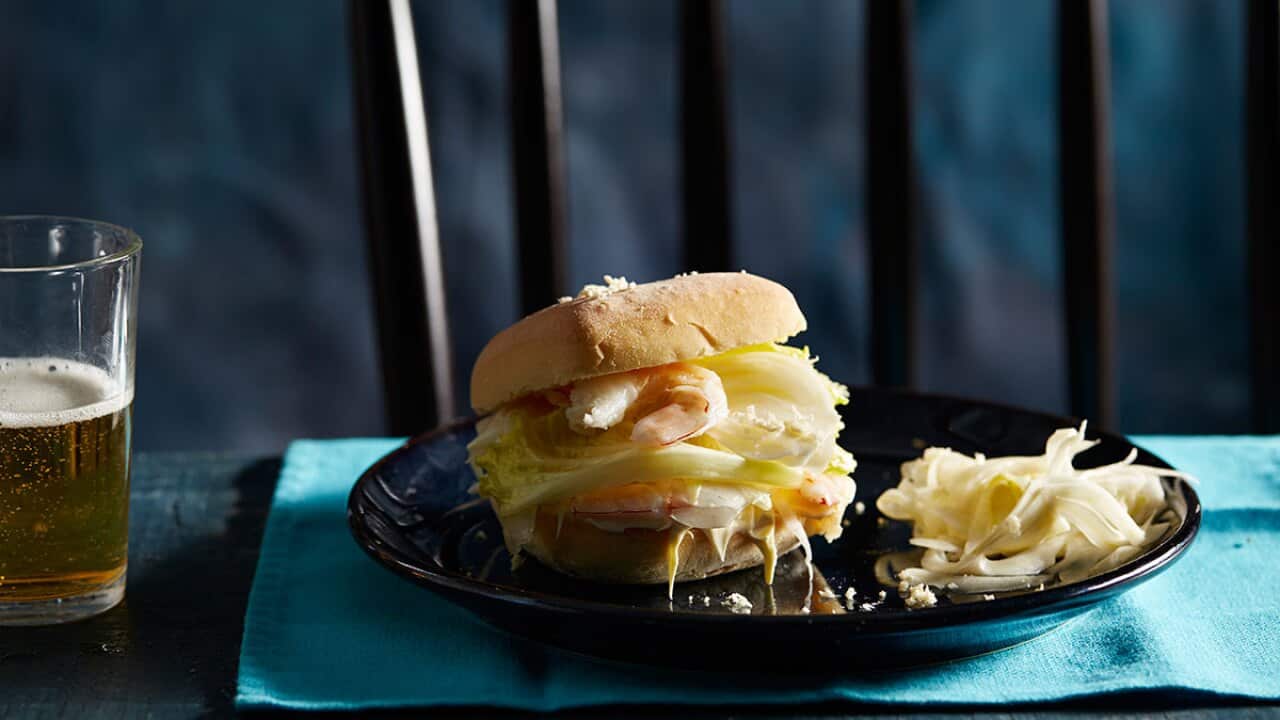 banana prawn panini