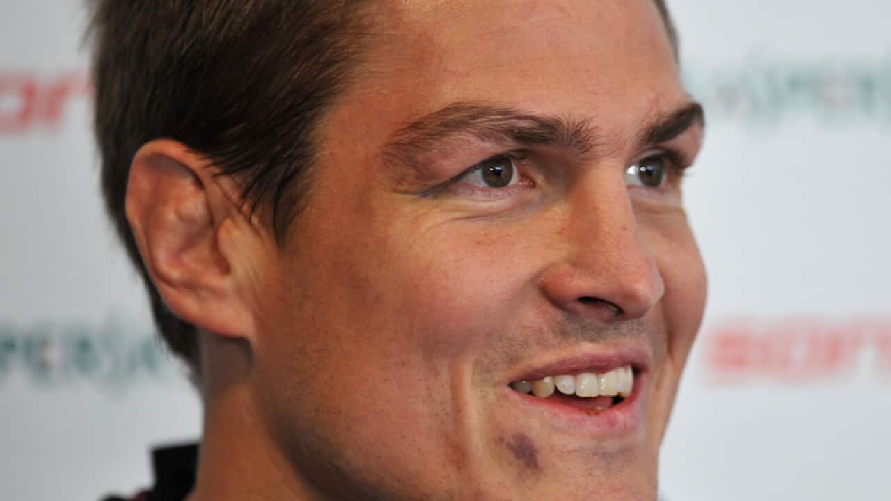 Matt Ballin at a press conference.