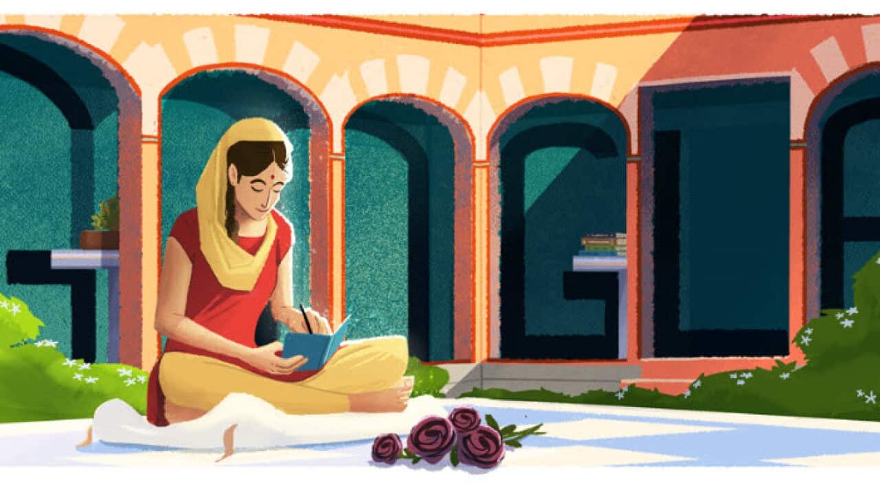 The Google doodle commemorating Amrita Pritam's 100th birthday on 31 August 2019