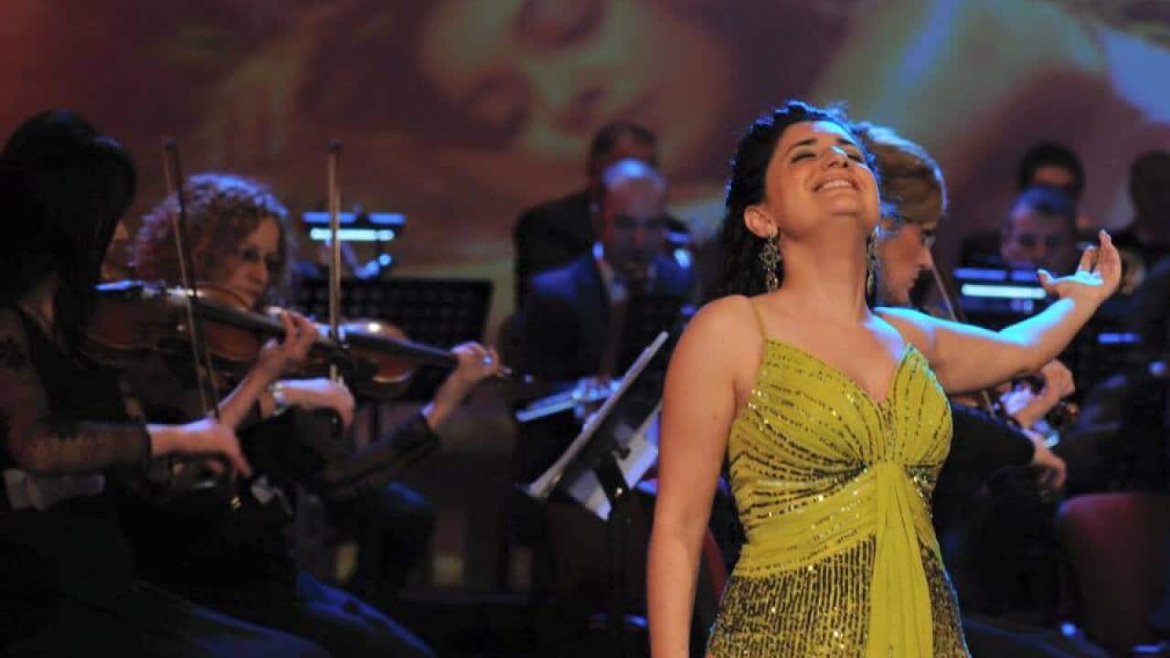 Pervin Chakar at Marie Kraja Opera competition, Tiran, Albania, where she won second prize.