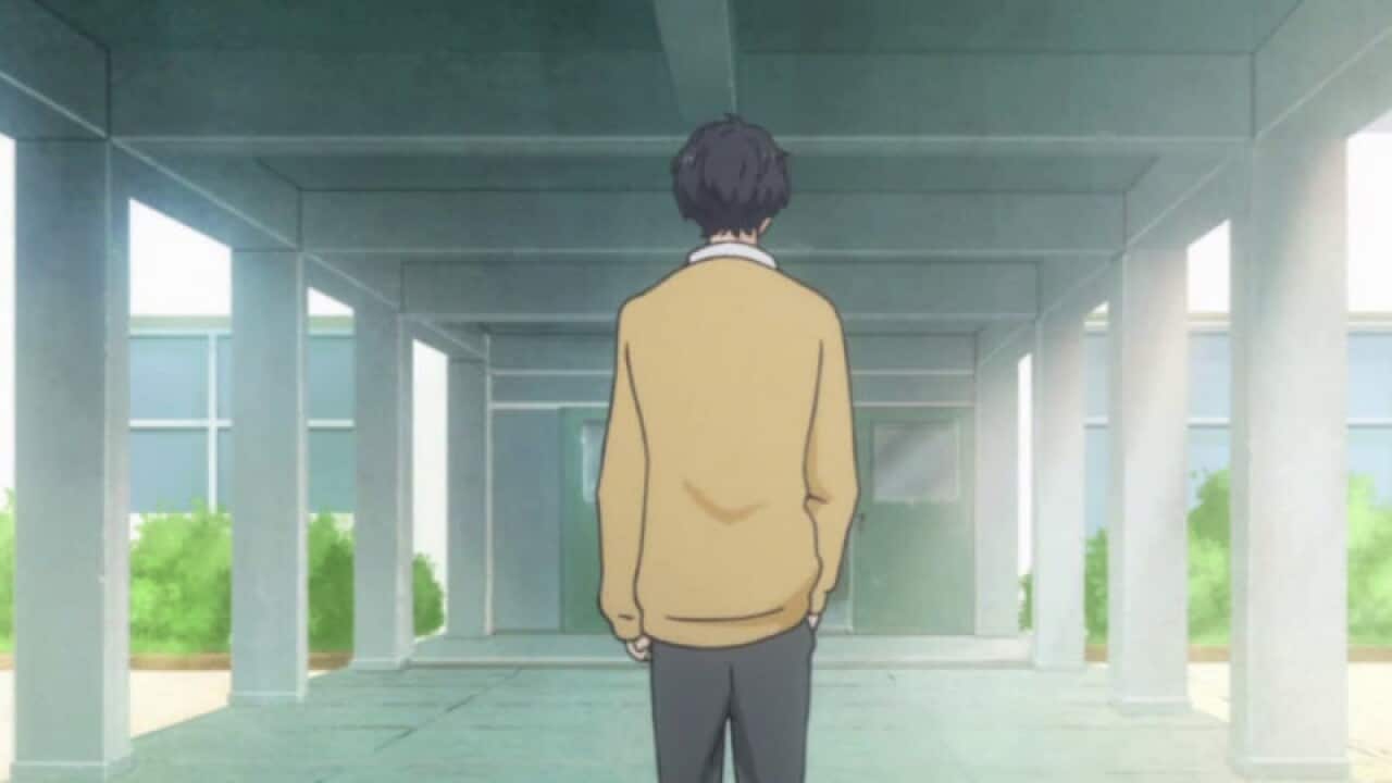 Is he walking away or entering the house?