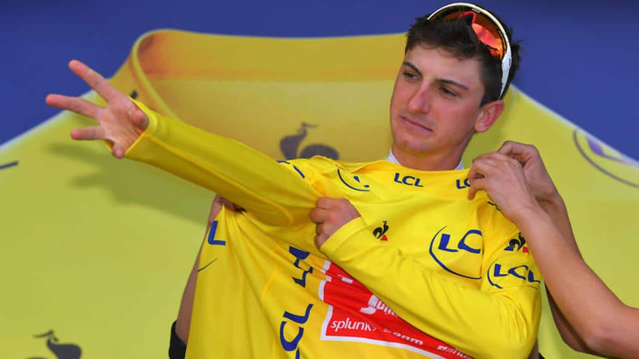 Il momento nel quale Giulio Ciccone ha indossato la sua prima maglia gialla al Tour grazie al secondo posto a La Planche des Belles Filles
