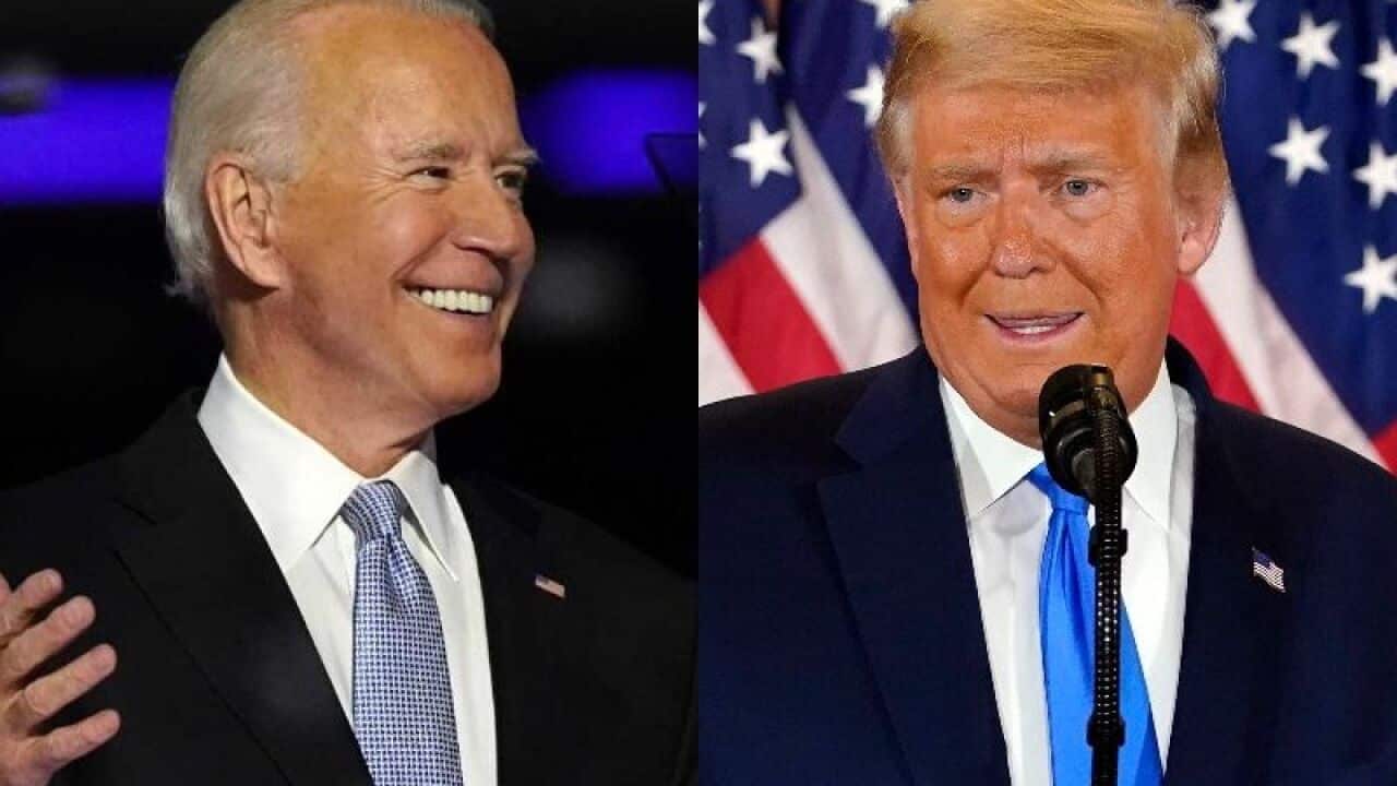 Joe Biden and Donald Trump in 2020 election