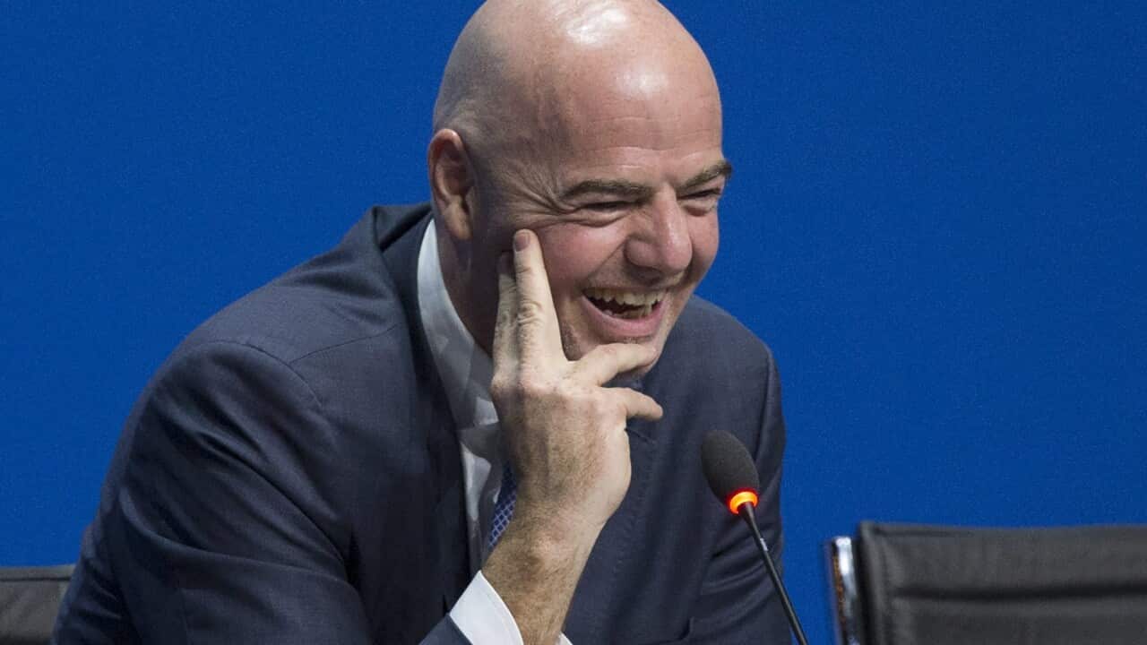 Sepp Blatter Vladimir Putin Gianni Infantino FIFA