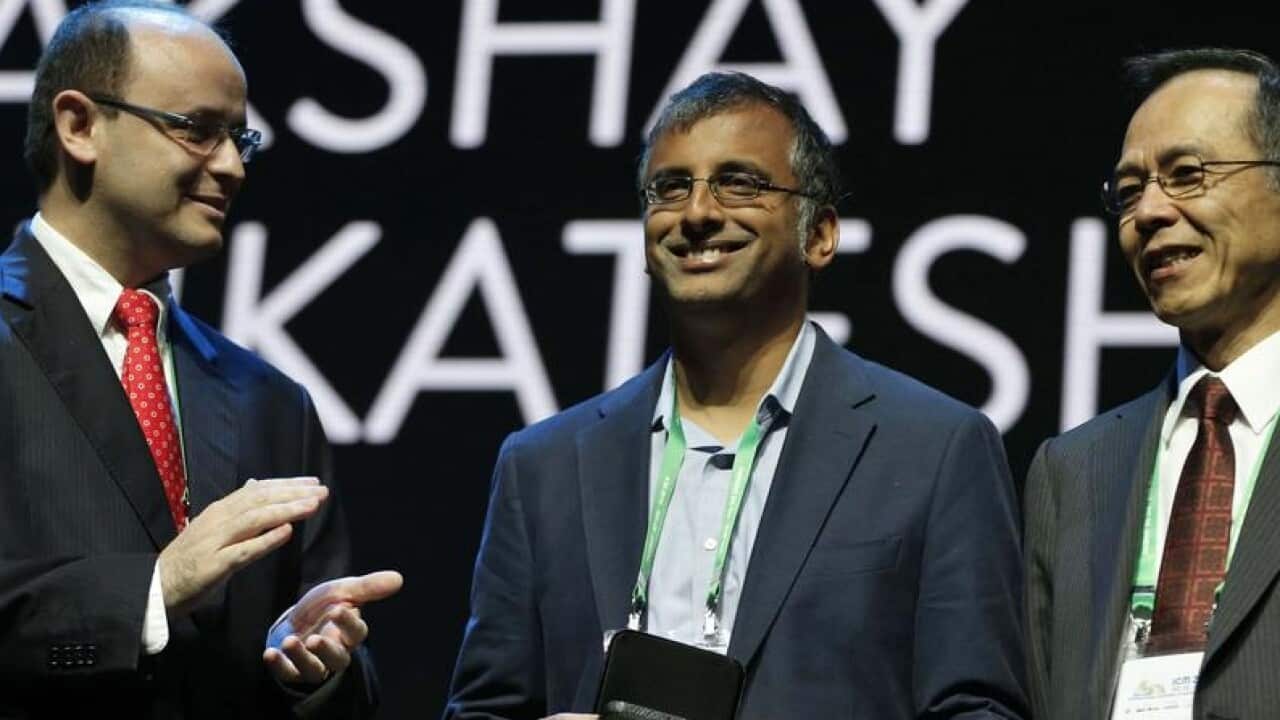 Professor Akshay Venkatesh receives the Fields medal.