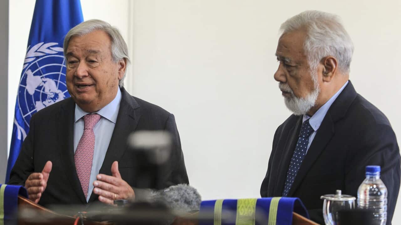 United Nations Secretary-General meets East Timor's Prime Minister Xanana Gusmao
