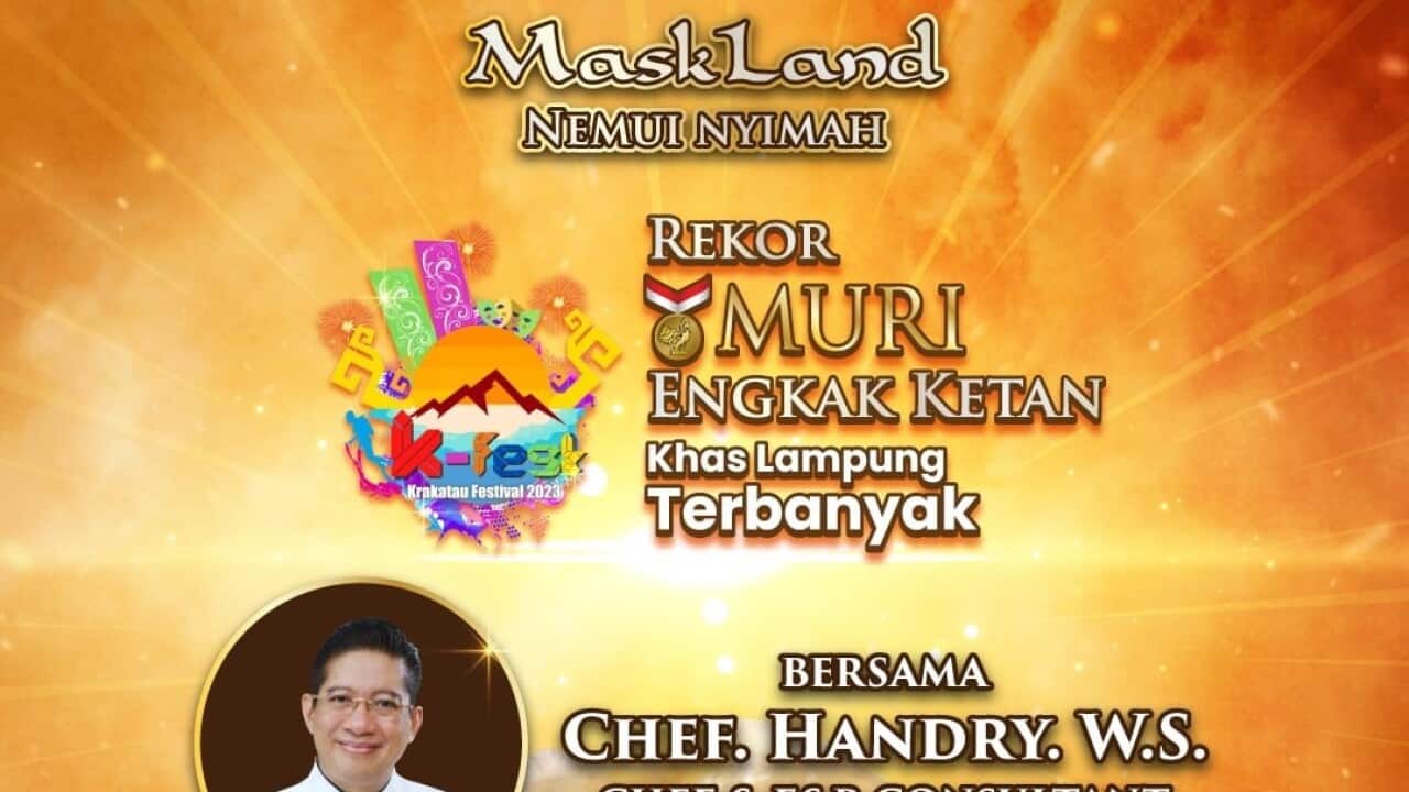 On the 8th of July 2023 Indonesian Master Chef, Chef Handry W.S. trying to create a MURI record by encouraging people in Lampung to cook Engkak Ketan. (Flyer – Supplied).