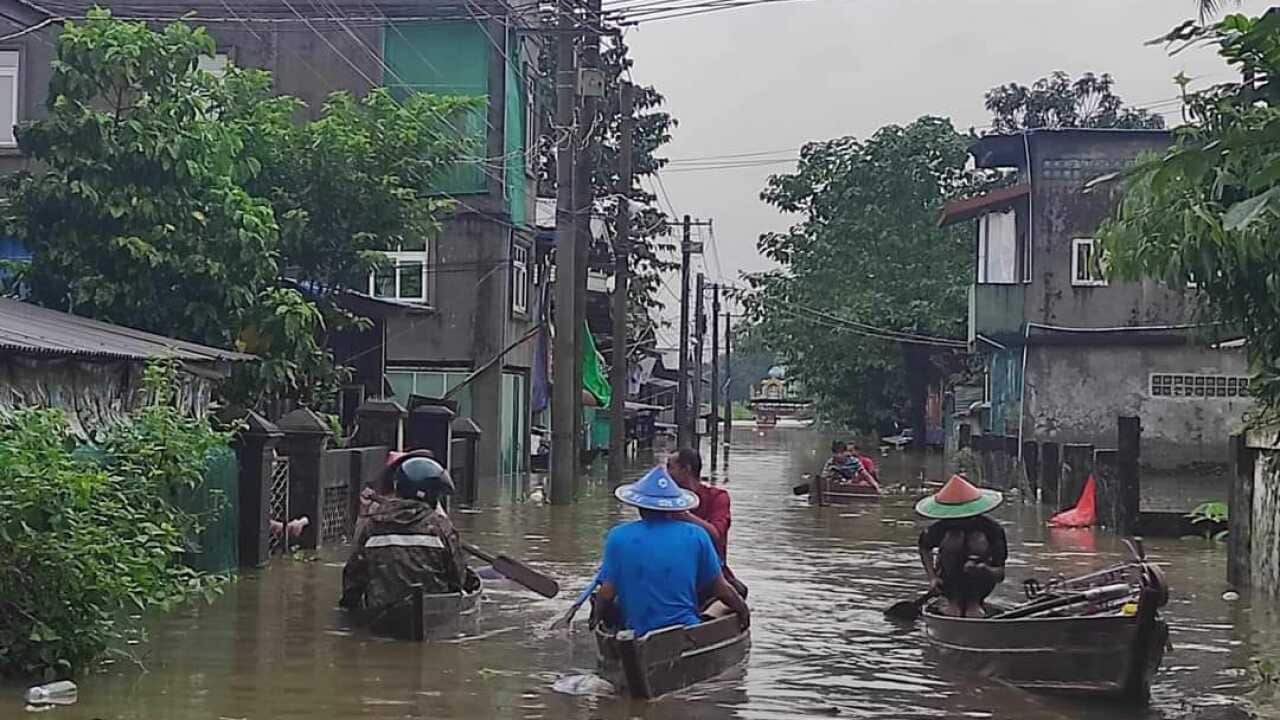 Flooding in Karen State, Myanmar, August 2023.