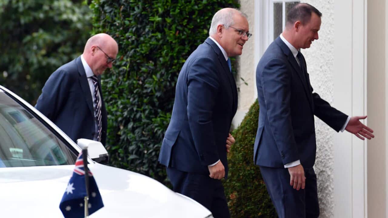 Prime Minister Scott Morrison at Government House in Canberra