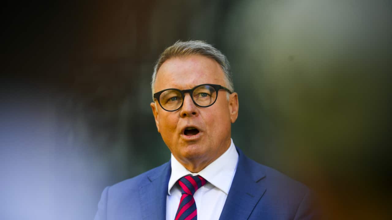 Labor's Joel Fitzgibbon speaks to the media during a press conference at Parliament House.