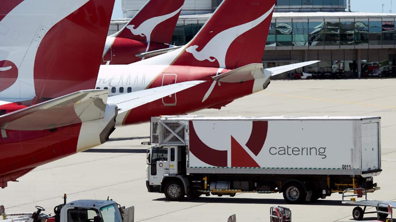 Qantas aircraft in Brisbane