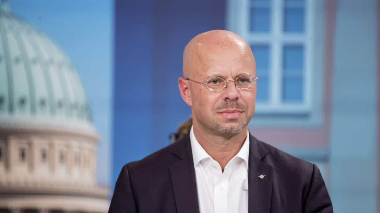 Candidate for the Alternative for Germany party, Andreas Kalbitz, during a TV program, Germany, 1 September 2019. 