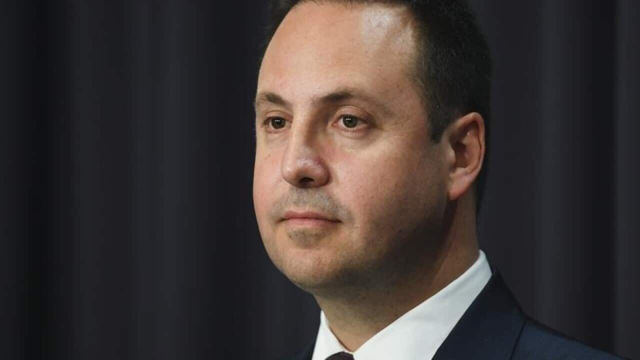 Trade Minister Steve Ciobo speaks during a press conference.