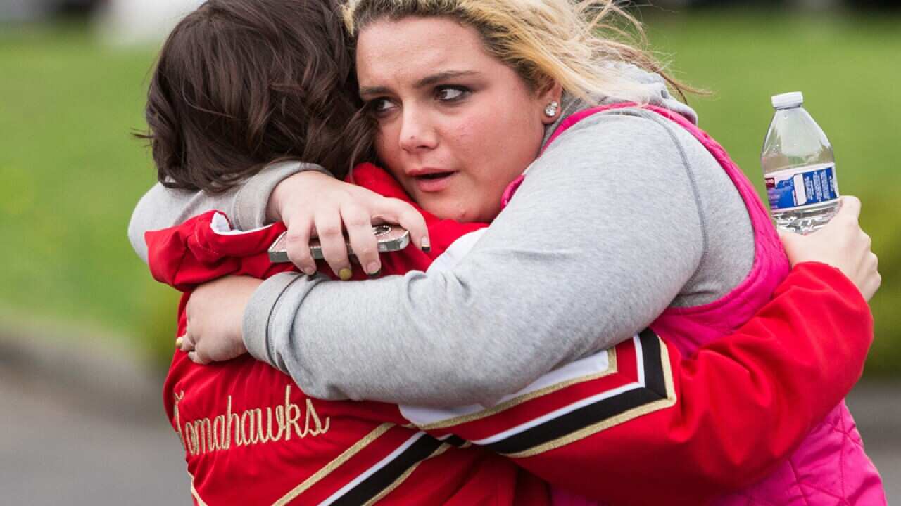 Marysville High School juniors Kailey Hanke (R) & Trinity Wolfington