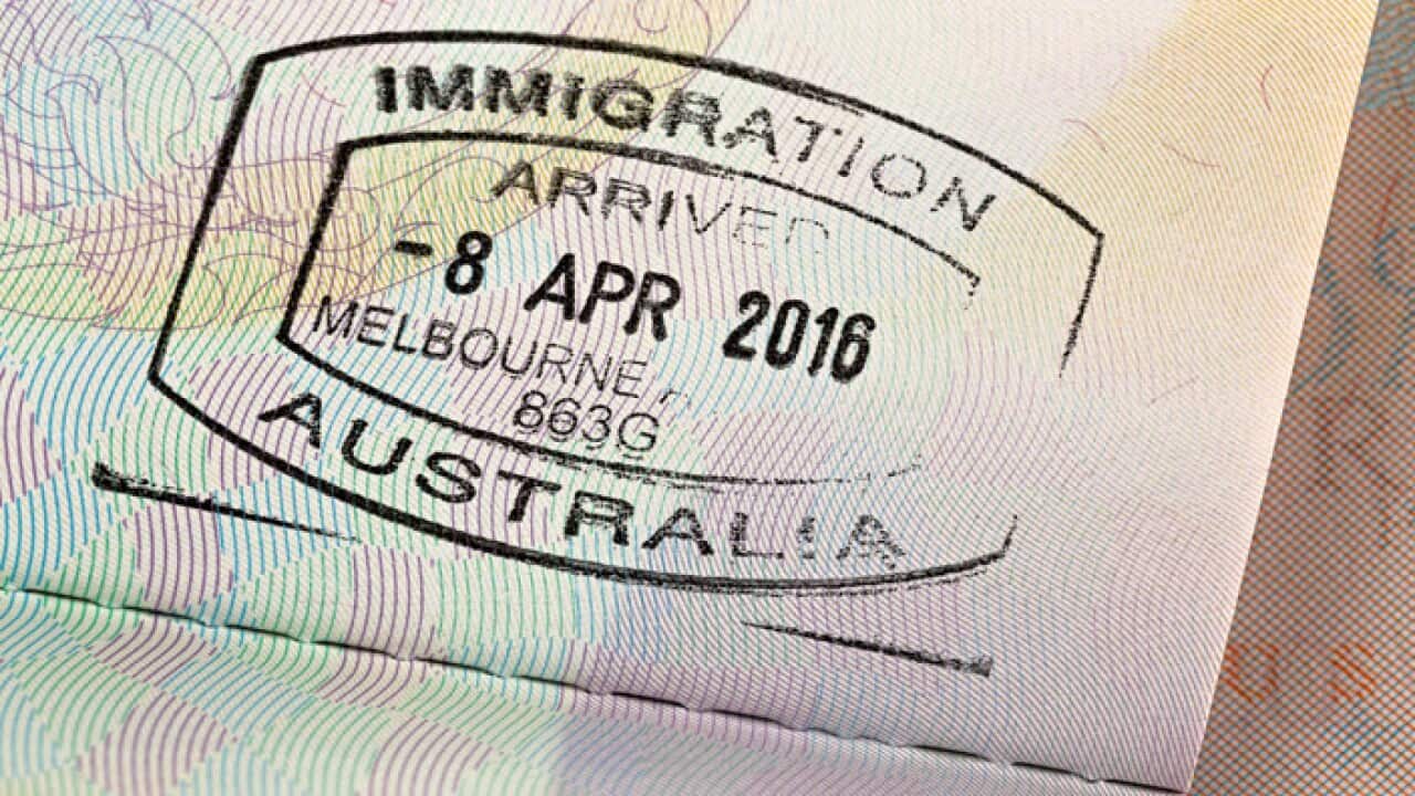 An Australian entry stamp on a passport