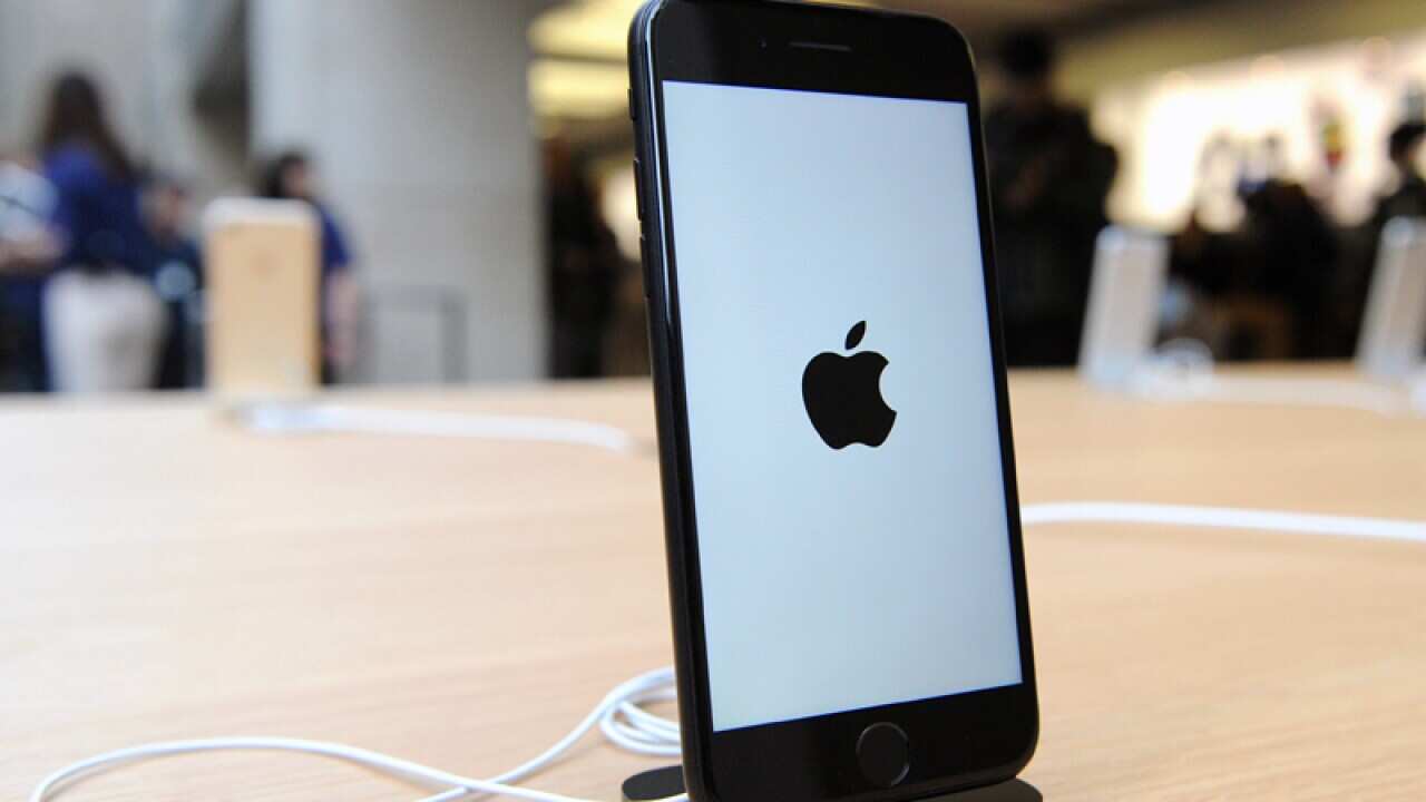 A new iPhone 7 smartphone on display in Sydney