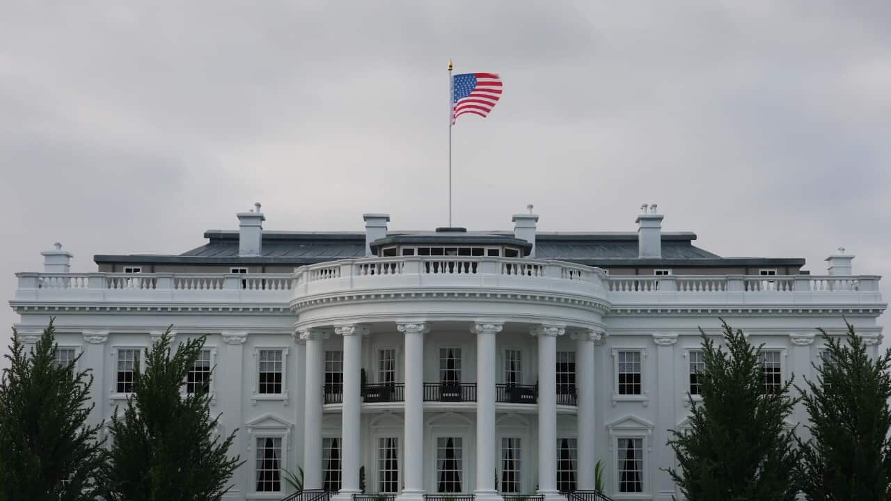 The White House in Washington DC, USA, South front Portico.
Workplace of the president of the United States.