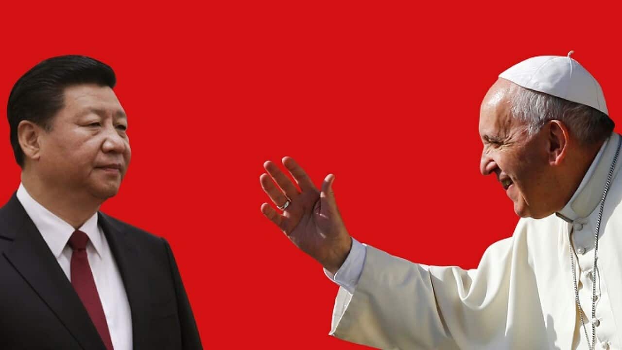 Pope Francis, seen here in a photomontage with Chinese President Xi Jinping, has been sending overtures to Beijing since he became pope in March 2013, signaling he wants to transform the frigid relations between the Vatican and China.