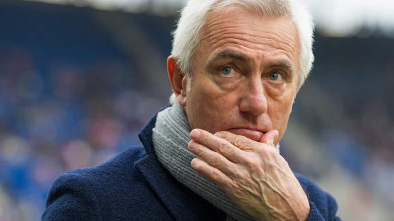 Bert van Marwijk is pictured before the start of the Bundesliga.