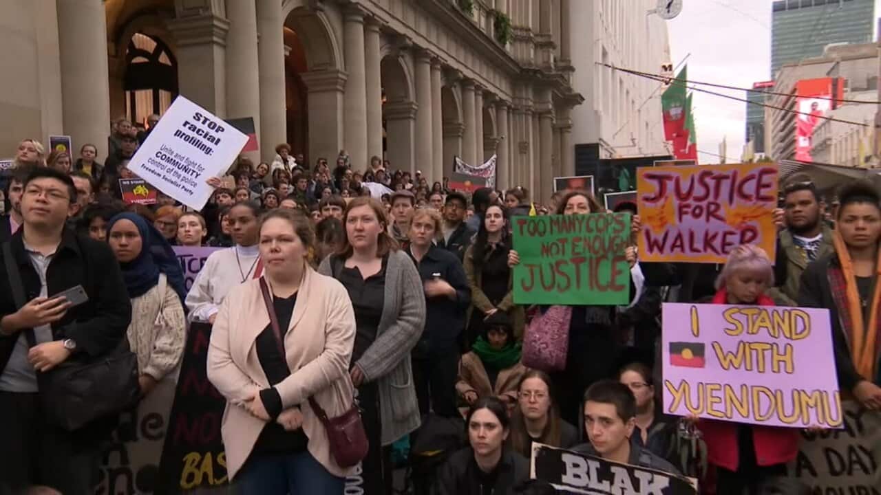 Protestors in Alice Springs