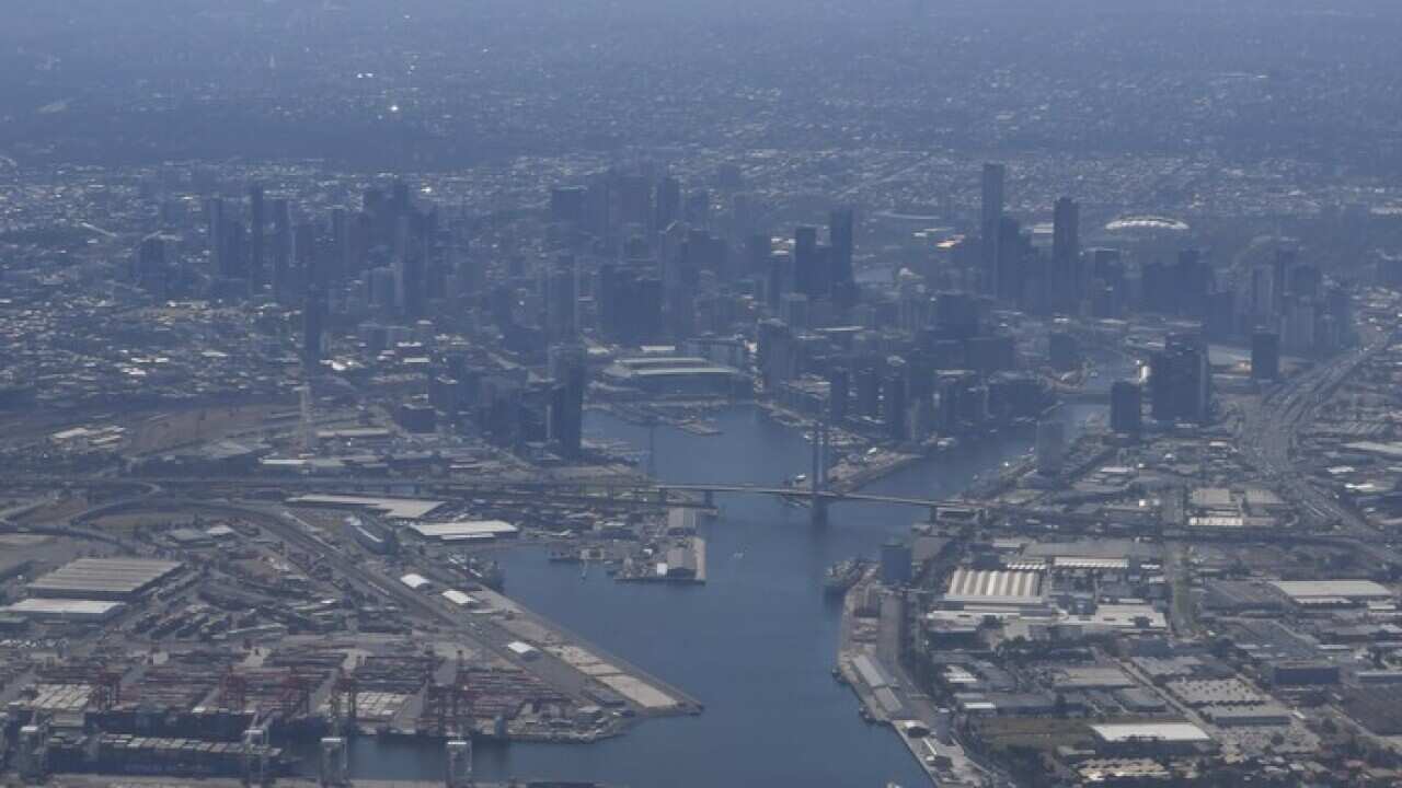 A bird's eye veiew of Melbourne CBD