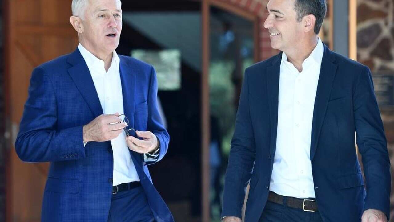 Prime Minister Malcolm Turnbull and SA Liberal Leader Steven Marshall