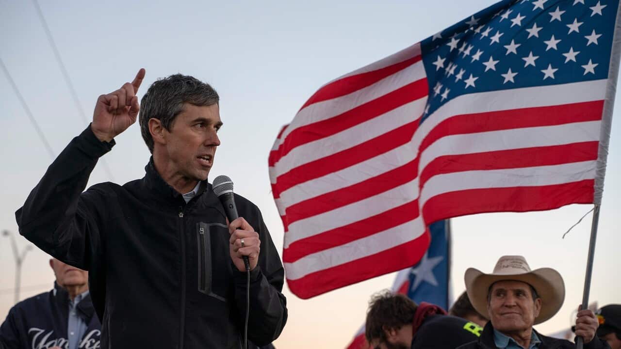 Former Texas Congressman Beto O'Rourke at an anti-Trump march.
