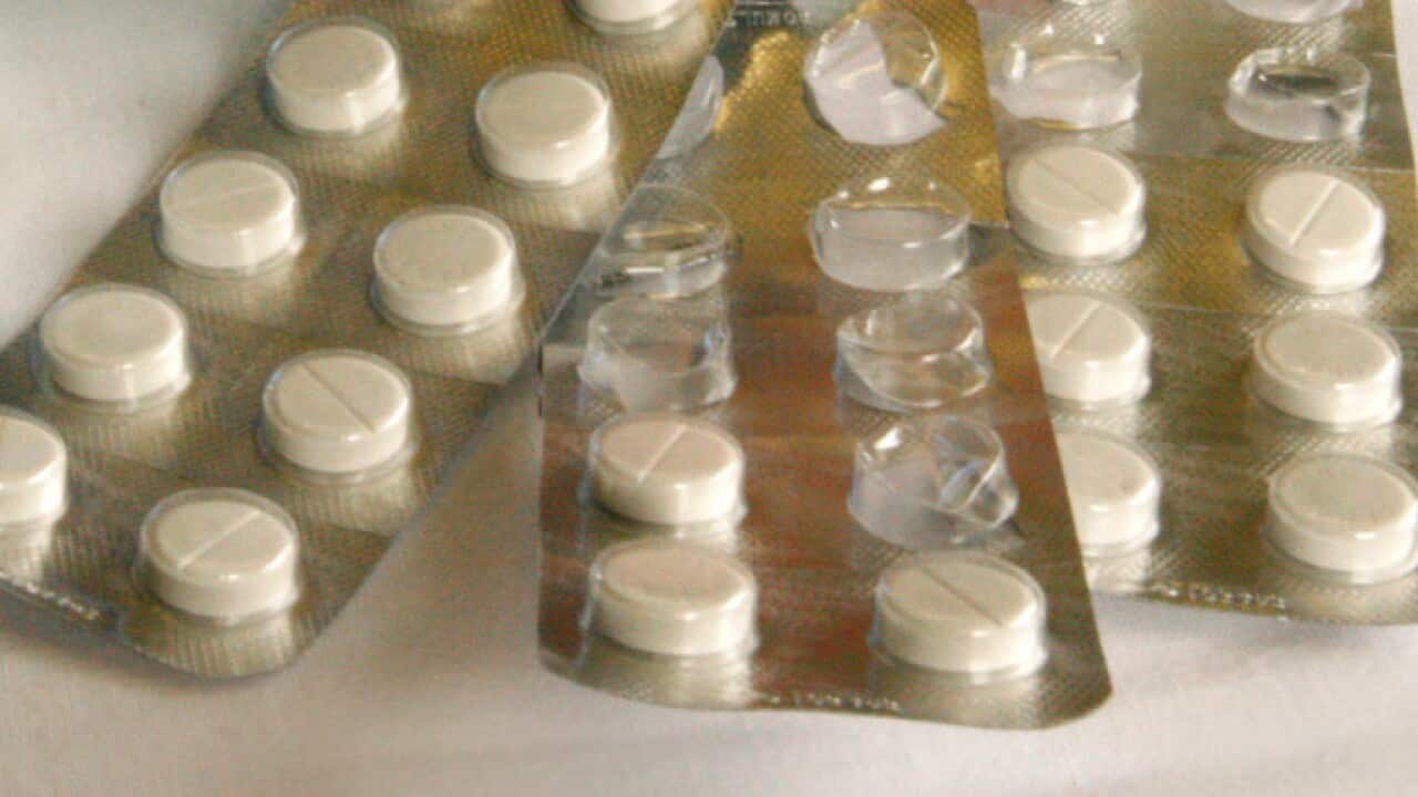 Medication packets are seen in Sydney
